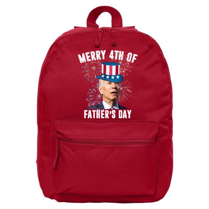 Merry 4th Of Father's Day Joe Biden Funny Gift For Dad 16 in Basic Backpack