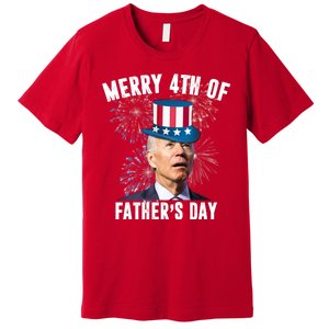 Merry 4th Of Father's Day Joe Biden Funny Gift For Dad Premium T-Shirt