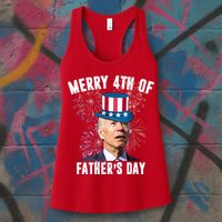 Merry 4th Of Father's Day Joe Biden Funny Gift For Dad Womens Tank Top