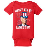 Merry 4th Of Father's Day Joe Biden Funny Gift For Dad Baby Bodysuit