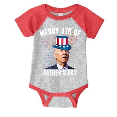 Merry 4th Of Father's Day Joe Biden Funny Gift For Dad Infant Baby Jersey Bodysuit