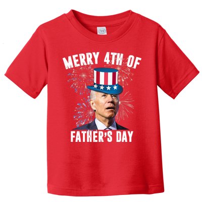 Merry 4th Of Father's Day Joe Biden Funny Gift For Dad Toddler T-Shirt