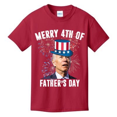 Merry 4th Of Father's Day Joe Biden Funny Gift For Dad Kids T-Shirt