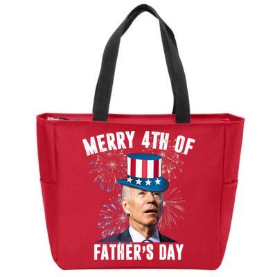 Merry 4th Of Father's Day Joe Biden Funny Gift For Dad Zip Tote Bag