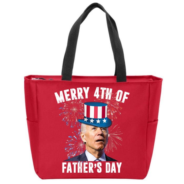 Merry 4th Of Father's Day Joe Biden Funny Gift For Dad Zip Tote Bag