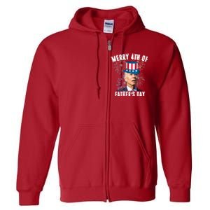 Merry 4th Of Father's Day Joe Biden Funny Gift For Dad Full Zip Hoodie