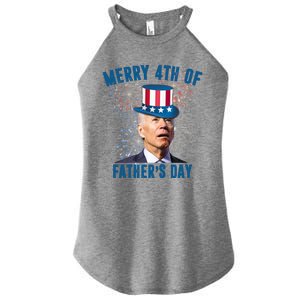 Merry 4th Of Father's Day Joe Biden Funny Gift For Dad Women's Perfect Tri Rocker Tank