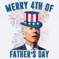 Merry 4th Of Father's Day Joe Biden Funny Gift For Dad Garment-Dyed Sweatshirt