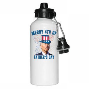 Merry 4th Of Father's Day Joe Biden Funny Gift For Dad Aluminum Water Bottle