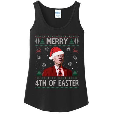 Merry 4th Of Easter Funny Joe Biden Christmas Ugly Sweater Ladies Essential Tank