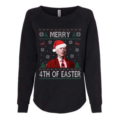 Merry 4th Of Easter Funny Joe Biden Christmas Ugly Sweater Womens California Wash Sweatshirt