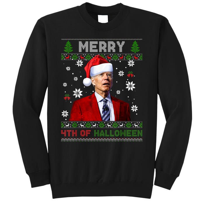 Merry 4th Of Halloween Funny Biden Ugly Christmas Sweater Sweatshirt