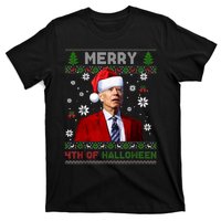 Merry 4th Of Halloween Funny Biden Ugly Christmas Sweater T-Shirt