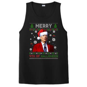 Merry 4th Of Halloween Funny Biden Ugly Christmas Sweater PosiCharge Competitor Tank