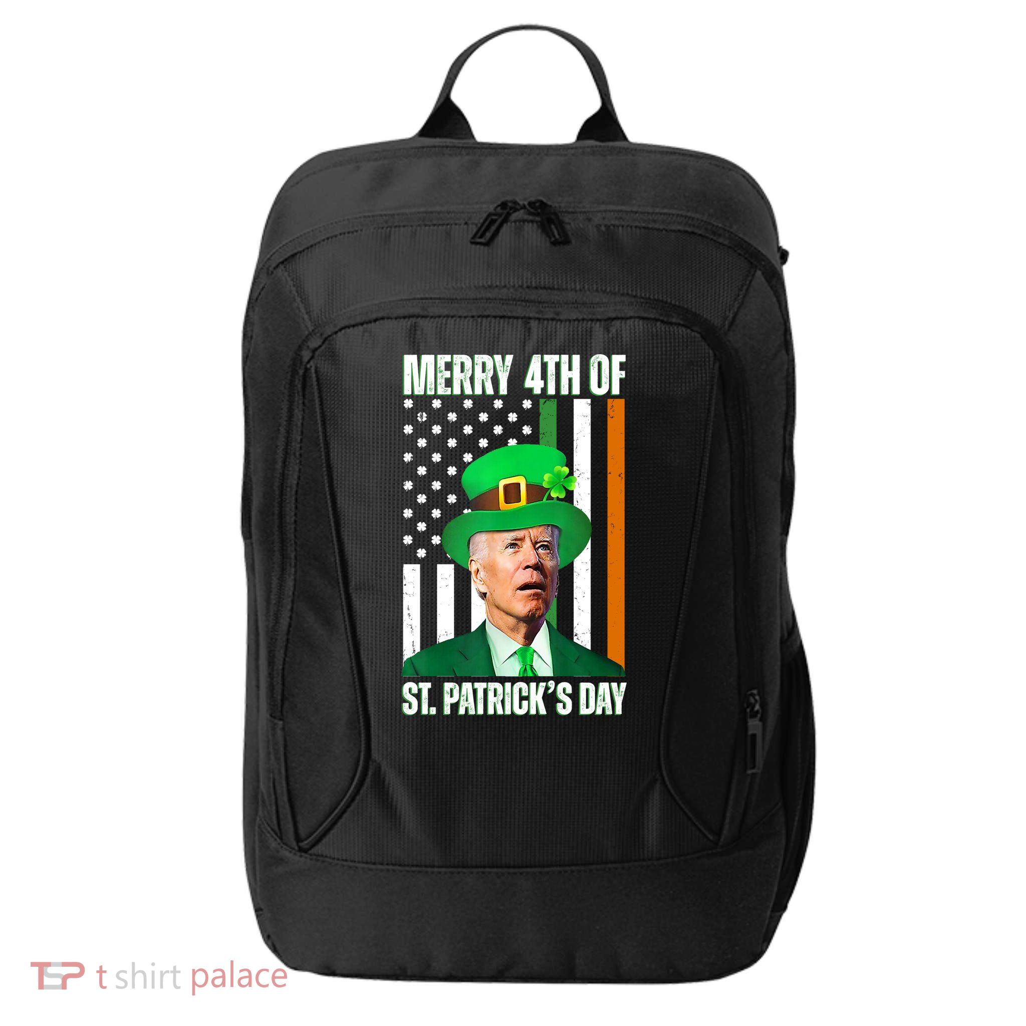 Merry 4th Of St Patricks Day Joe Biden Funny Holiday City Backpack