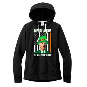 Merry 4th Of St Patricks Day Joe Biden Funny Holiday Women's Fleece Hoodie