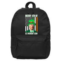 Merry 4th Of St Patricks Day Joe Biden Funny Holiday 16 in Basic Backpack