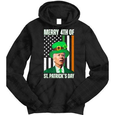 Merry 4th Of St Patricks Day Joe Biden Funny Holiday Tie Dye Hoodie