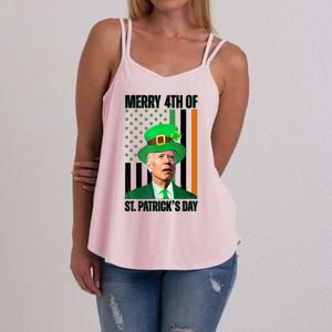 Merry 4th Of St Patricks Day Joe Biden Funny Holiday Women's Strappy Tank