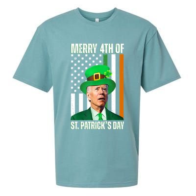 Merry 4th Of St Patricks Day Joe Biden Funny Holiday Sueded Cloud Jersey T-Shirt