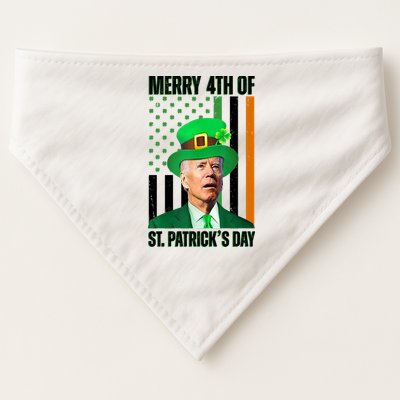 Merry 4th Of St Patricks Day Joe Biden Funny Holiday USA-Made Doggie Bandana