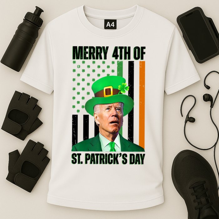 Merry 4th Of St Patricks Day Joe Biden Funny Holiday Cooling Performance Crew T-Shirt