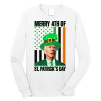 Merry 4th Of St Patricks Day Joe Biden Funny Holiday Long Sleeve Shirt