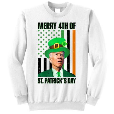 Merry 4th Of St Patricks Day Joe Biden Funny Holiday Sweatshirt