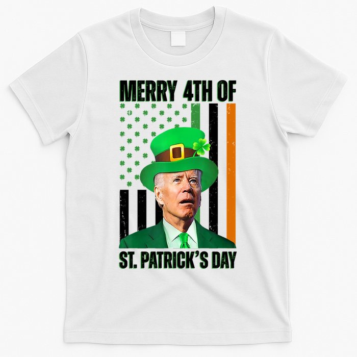 Merry 4th Of St Patricks Day Joe Biden Funny Holiday T-Shirt