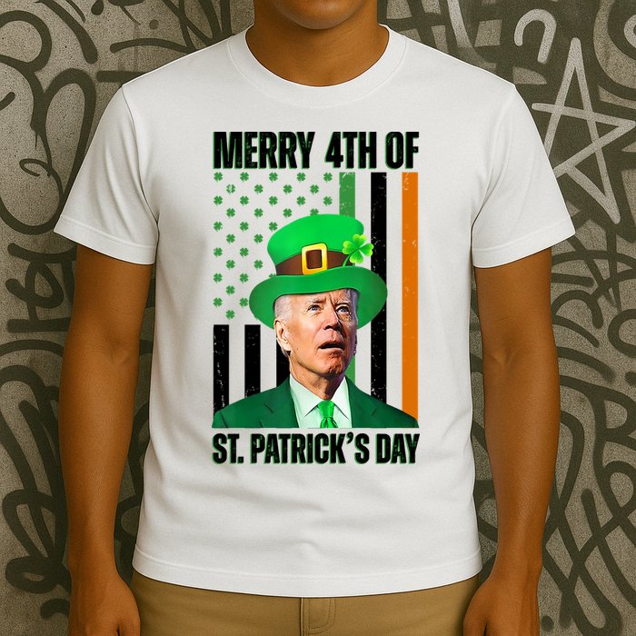 Merry 4th Of St Patricks Day Joe Biden Funny Holiday T-Shirt