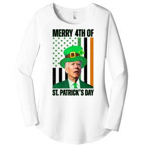 Merry 4th Of St Patricks Day Joe Biden Funny Holiday Women's Perfect Tri Tunic Long Sleeve Shirt