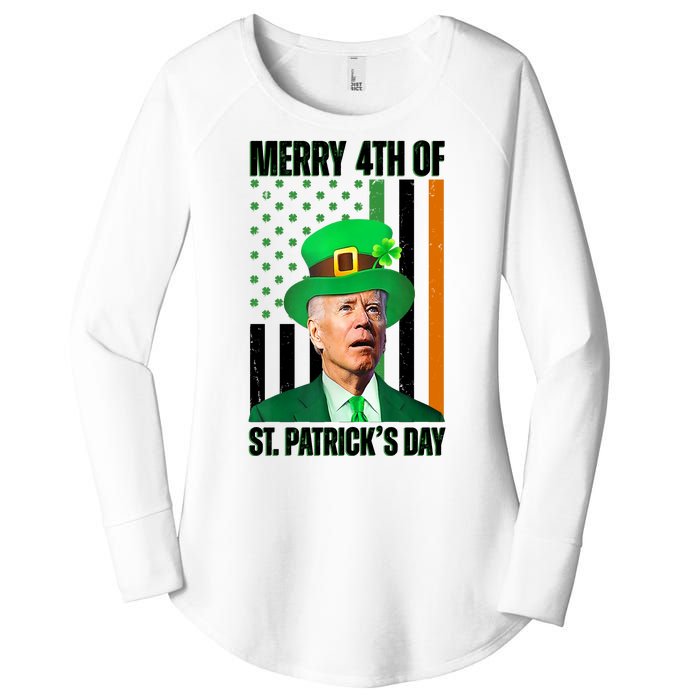 Merry 4th Of St Patricks Day Joe Biden Funny Holiday Women's Perfect Tri Tunic Long Sleeve Shirt