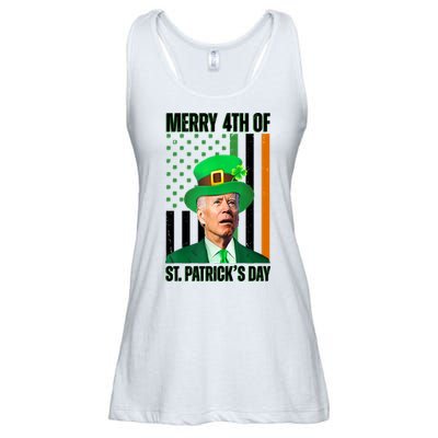Merry 4th Of St Patricks Day Joe Biden Funny Holiday Ladies Essential Flowy Tank