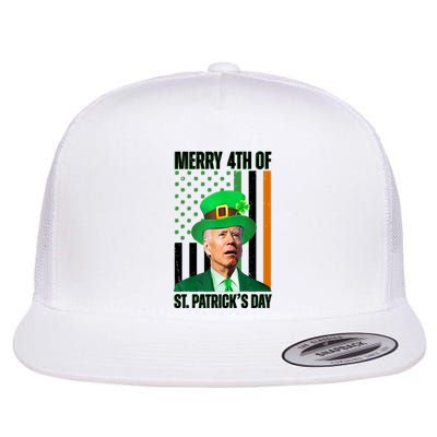 Merry 4th Of St Patricks Day Joe Biden Funny Holiday Flat Bill Trucker Hat