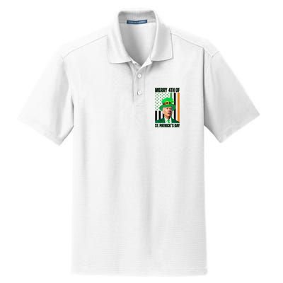 Merry 4th Of St Patricks Day Joe Biden Funny Holiday Dry Zone Grid Polo