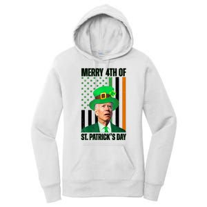 Merry 4th Of St Patricks Day Joe Biden Funny Holiday Women's Pullover Hoodie