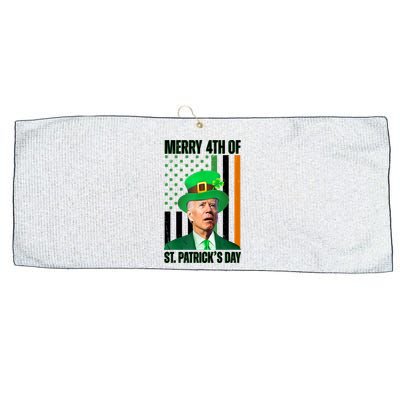 Merry 4th Of St Patricks Day Joe Biden Funny Holiday Large Microfiber Waffle Golf Towel