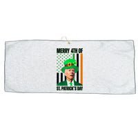 Merry 4th Of St Patricks Day Joe Biden Funny Holiday Large Microfiber Waffle Golf Towel