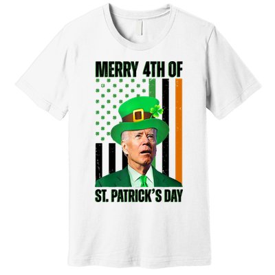 Merry 4th Of St Patricks Day Joe Biden Funny Holiday Premium T-Shirt