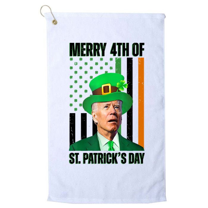 Merry 4th Of St Patricks Day Joe Biden Funny Holiday Golf Towel