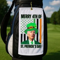 Merry 4th Of St Patricks Day Joe Biden Funny Holiday Golf Towel
