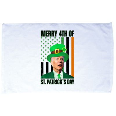 Merry 4th Of St Patricks Day Joe Biden Funny Holiday Microfiber Hand Towel