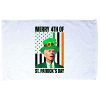 Merry 4th Of St Patricks Day Joe Biden Funny Holiday Microfiber Hand Towel