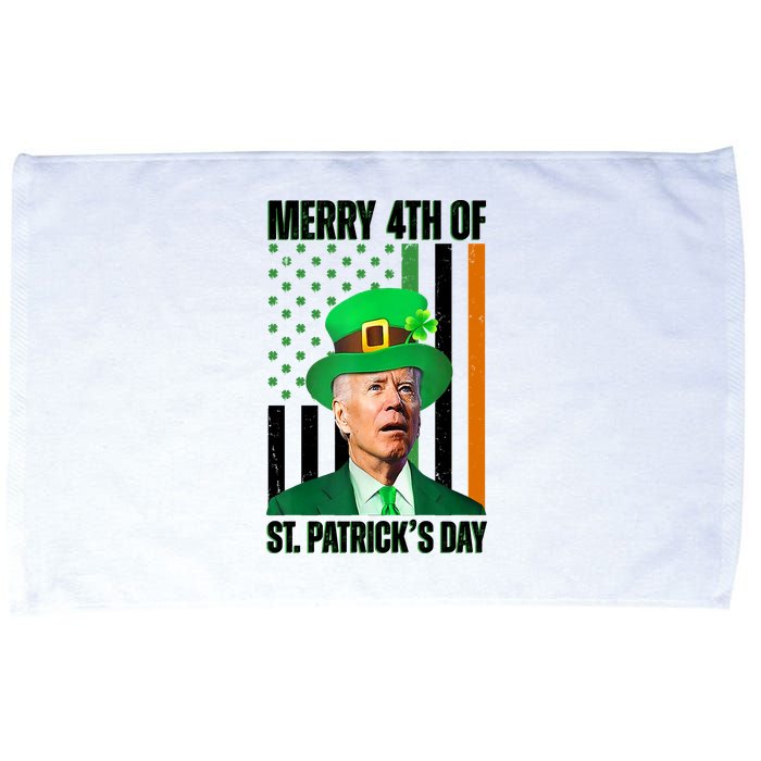 Merry 4th Of St Patricks Day Joe Biden Funny Holiday Microfiber Hand Towel