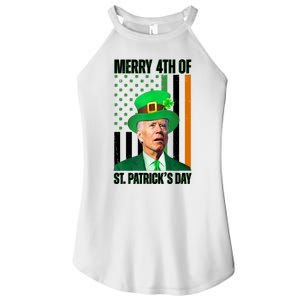 Merry 4th Of St Patricks Day Joe Biden Funny Holiday Women's Perfect Tri Rocker Tank