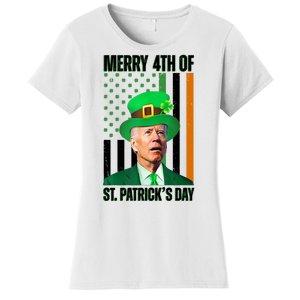 Merry 4th Of St Patricks Day Joe Biden Funny Holiday Women's T-Shirt