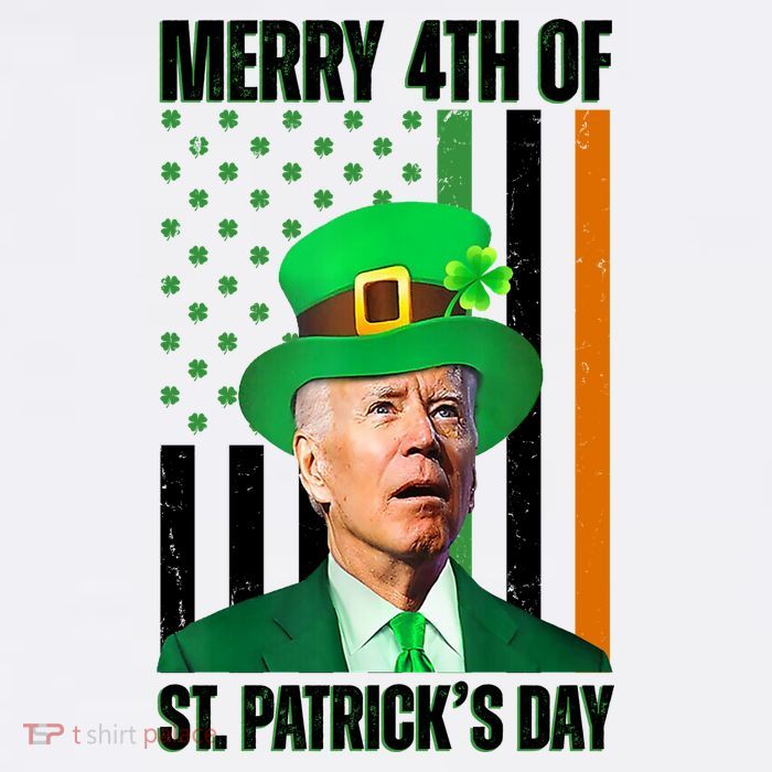Merry 4th Of St Patricks Day Joe Biden Funny Holiday Womens T-Shirt