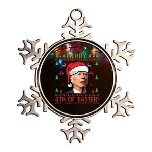 Merry 4th Of Easter Funny Joe Biden Christmas Metallic Star Ornament