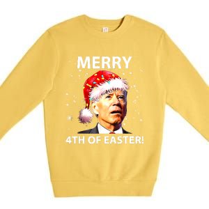 Merry 4th Of Easter Funny Joe Biden Christmas Ugly Sweater Premium Crewneck Sweatshirt