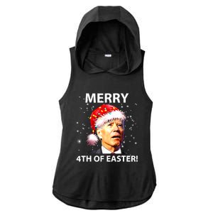 Merry 4th Of Easter Funny Joe Biden Christmas Ugly Sweater Ladies PosiCharge Tri-Blend Wicking Draft Hoodie Tank